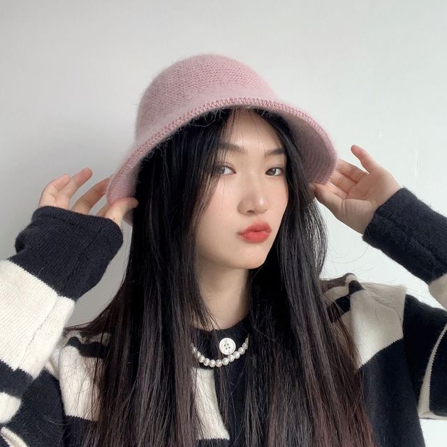 로아나 울 버킷햇 핑크 벙거지모자