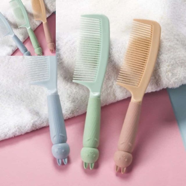토끼 손잡이 컬러 머리빗 휴대용머리빗 미용빗 예쁜빗 여성헤어머리빗