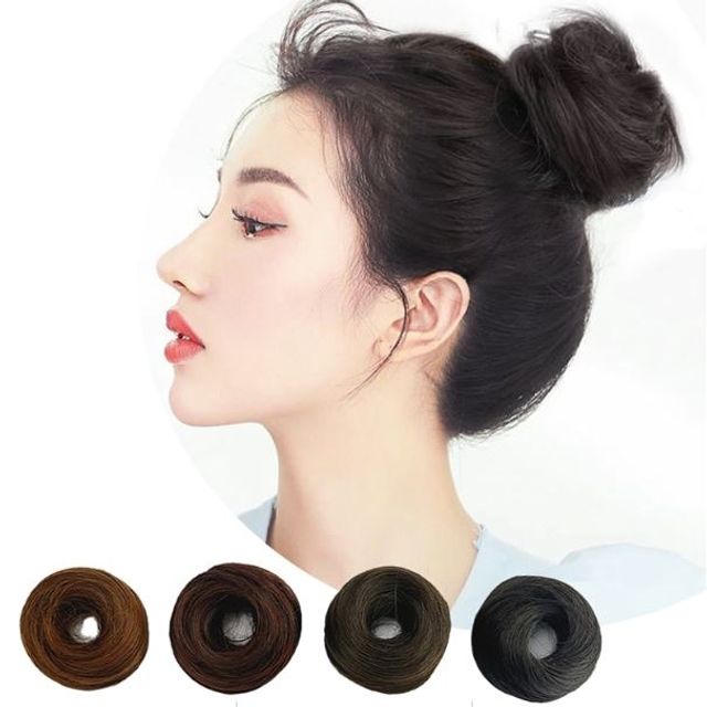 똥머리 올림 머리 가발 당고 승무원 가채 헤어 소품