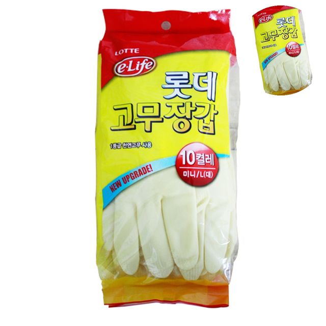 위생장갑 업소용고무장갑 고무장갑 미니 대 10켤레 아이보리