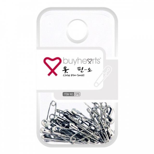바이하츠 옷핀 소 6x27mm 실버 클립 생활용품 문구 사무용품 핀