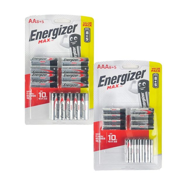 IS-SA 에너자이저 맥스 AA AAA 건전지 13개입 1.5V 장기보관형