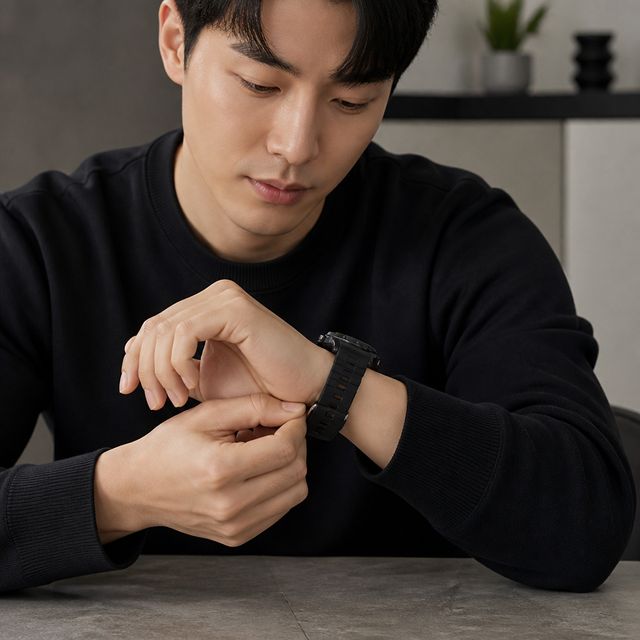 블랙 컬러 실리콘 시계 스트랩 워치밴드 교체용 손목시계 줄