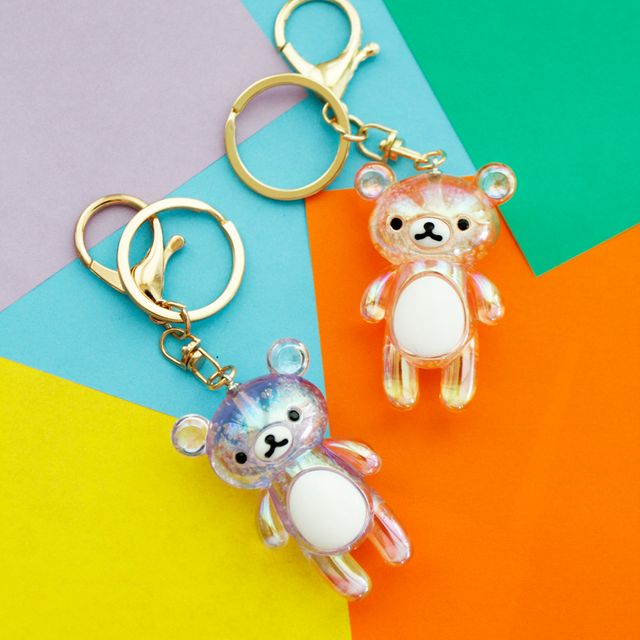 투명 아기곰 오로라 홀로그램 아크릴 키링 5colors 귀여운 포인트 아이템