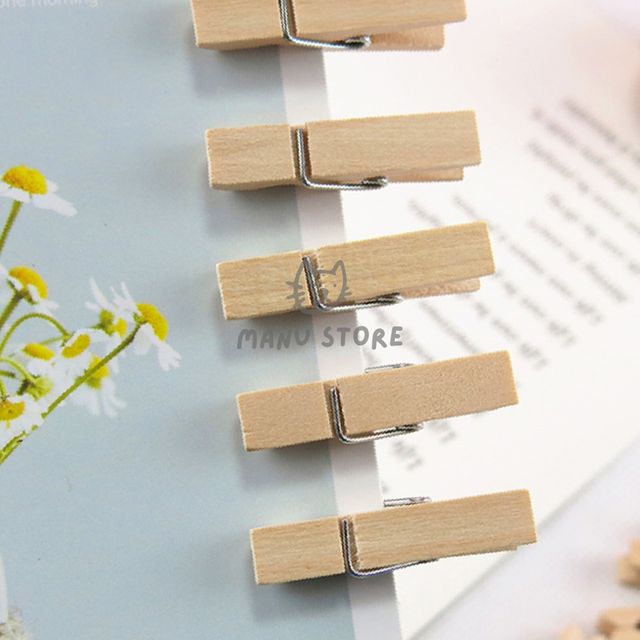 사진집게 장식집게 사진 메모걸이 미니 나무집게 100p세트 3.5cm