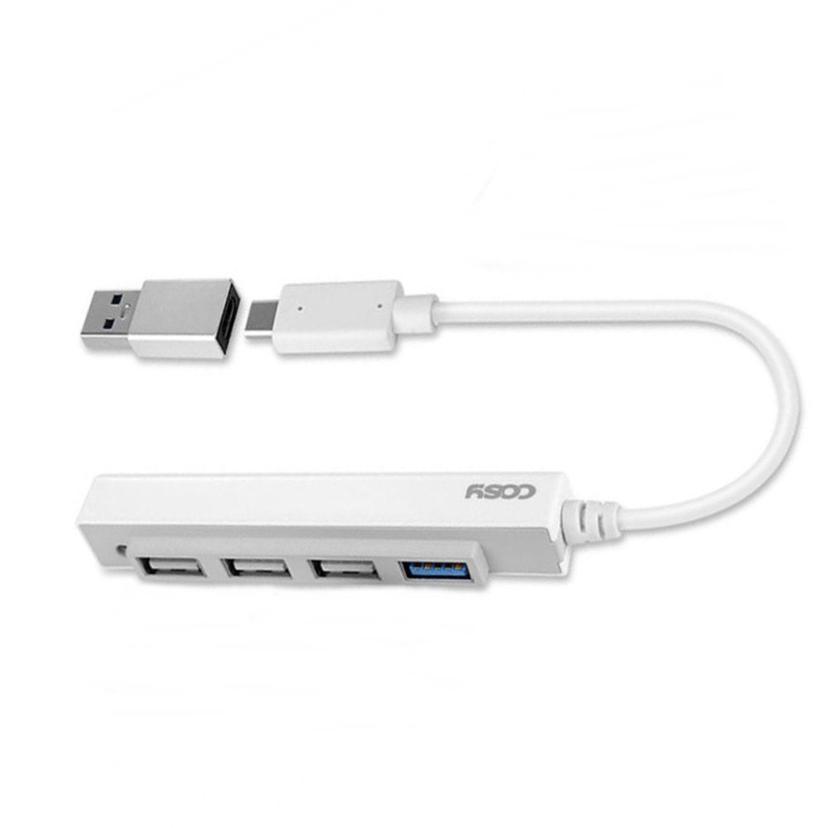 USB 3.0+2.0 4포트 허브 - C타입 변환 젠더 포함
