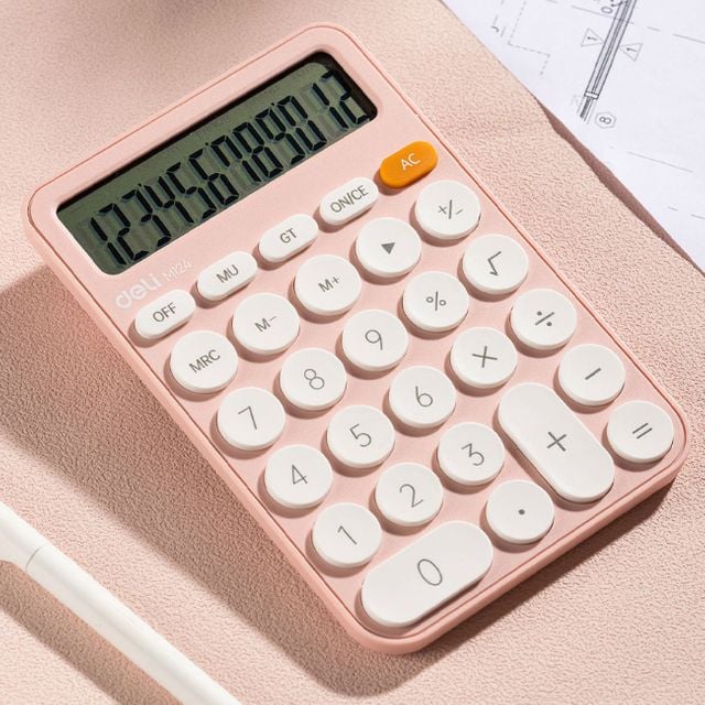 델리 파스텔 전자 계산기 1P 가계부 디지털 계산 미끄럼 방지 사무실