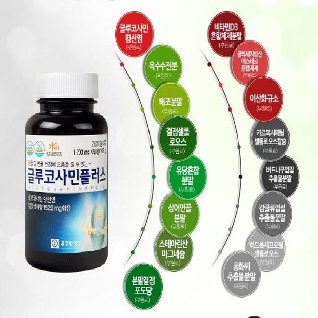 종근당건강 글루코사민 플러스 216g 1200mgx180정 관절 건강 기능식품