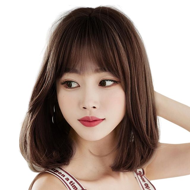 C컬 중단발 통가발 (내추럴브라운) DK39