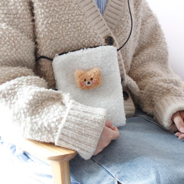 몽글몽글 뽀글이 곰돌 크로스백 핸드폰가방 6종