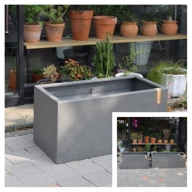 실외용 대형직사각화분 97x47x47cm 야외화분 베란다화분 정원화분 난간화분