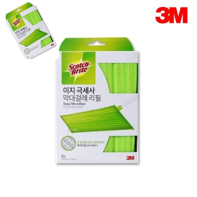3M 이지 극세사 막대걸레 리필 2매 380mm 140mm 바닥밀대걸레 극세사걸레 리필걸레 청소밀대