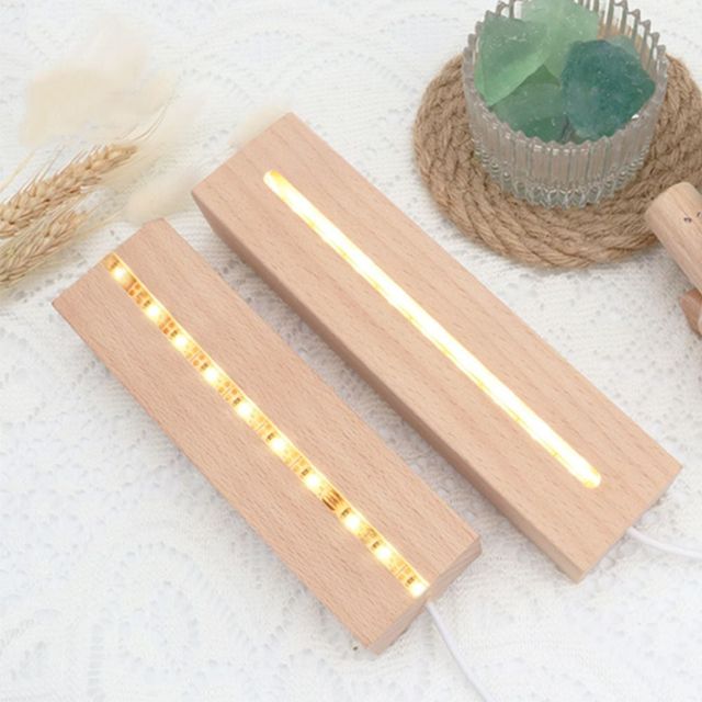 LED무드등 우드받침15cm 무드등받침대 LED무드등DIY 아크릴무드등 나무받침대
