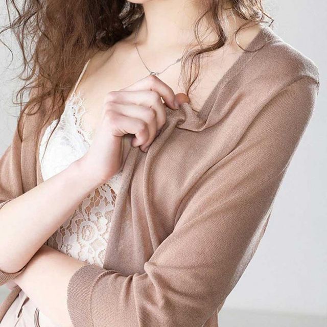 여름 베이지 시스루 얇은 니트 가디건 볼레로 뜨개 레이스
