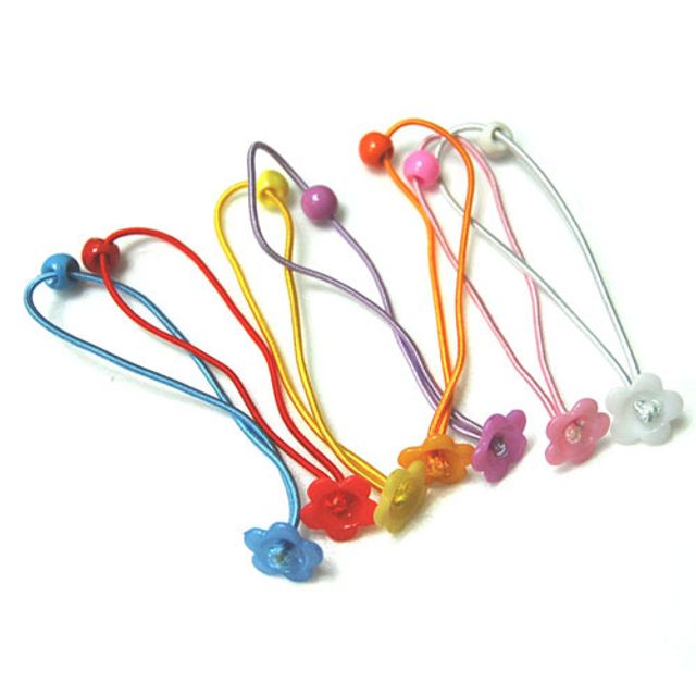 칼라 고무줄 꽃캡 16개입 머리끈 만들기 재료