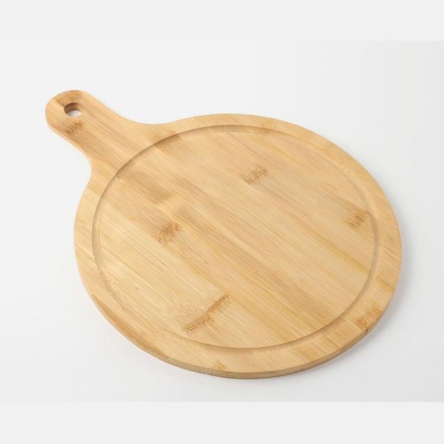 대나무 손잡이 피자트레이 원형 33cmx24cm