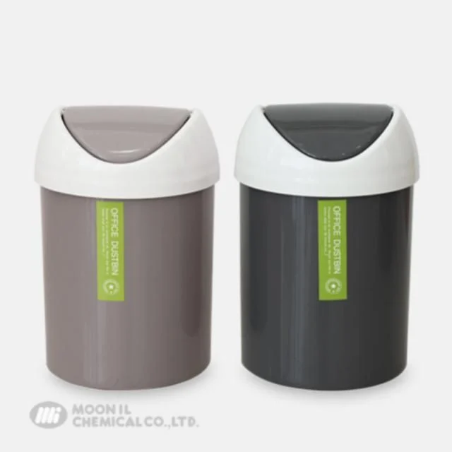 문일 M원형스윙휴지통 대 6L 테이블 W - 테이블 위 대용량 스윙휴지통