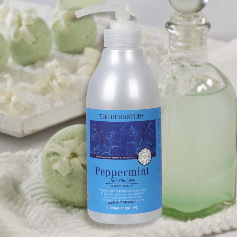더허브스토리 퍼퓸 샴푸 500ml - 페퍼민트 향기 샴푸