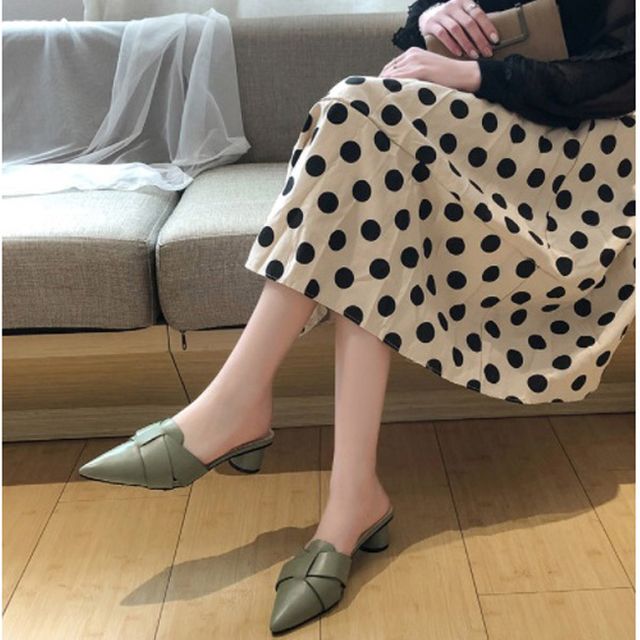여자 블로퍼 4컬러 리본 뮬 슬리퍼 캐주얼 여성 슈즈