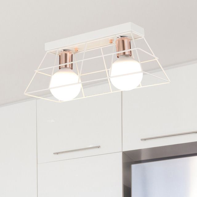LED 마트 2등 직부등 블랙 화이트 전구포함