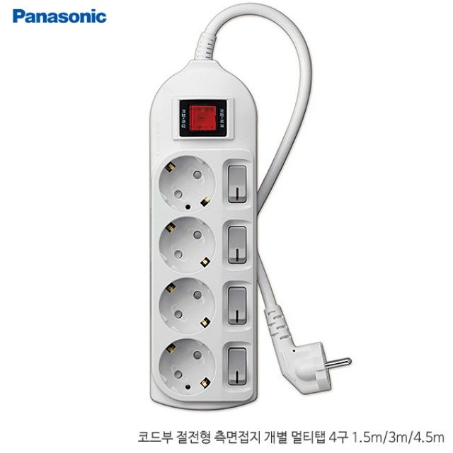 파나소닉 ES신동아 개별 스위치 멀티탭 4구 3m - 안전 멀티탭