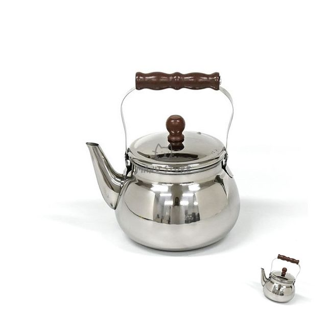 차주전자 물끓이는주전자 나무손잡이 스텐 주전자 1L