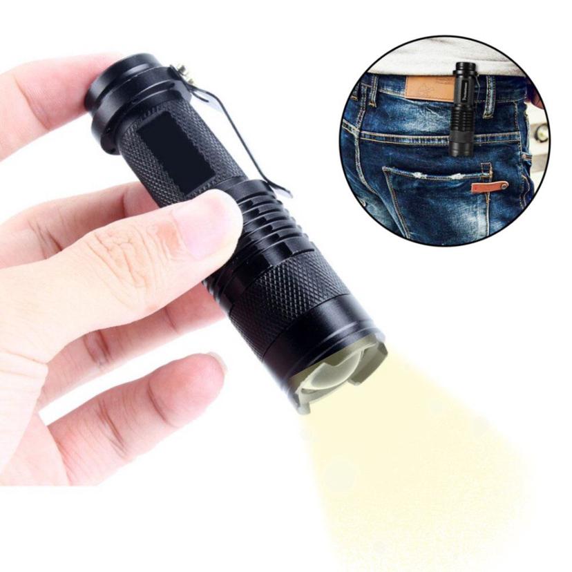 줌 기능 MINI 2000 LED 랜턴 클립형 손전등 AA사용
