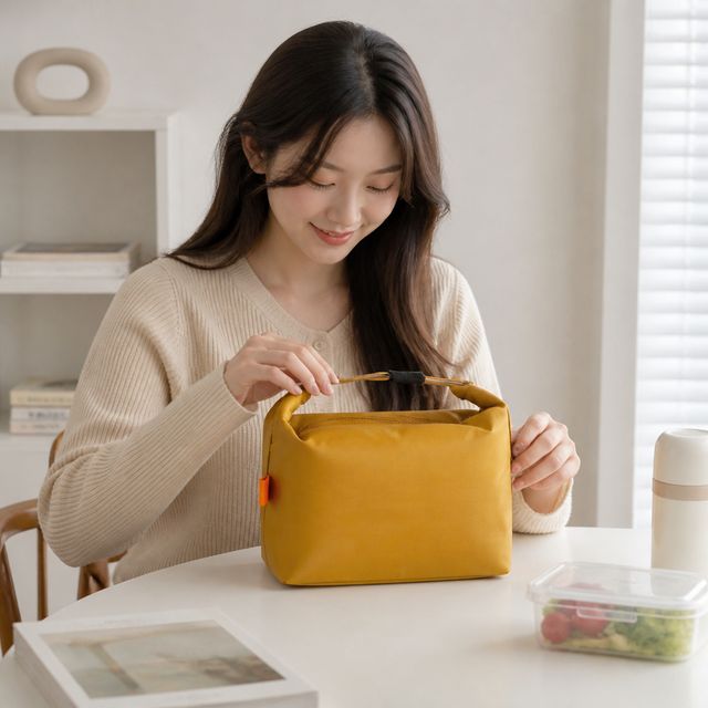 보냉 보온 도시락가방 옥스퍼드 원단 스냅 클립 토트백 직장인 학생 소풍 점심 가방