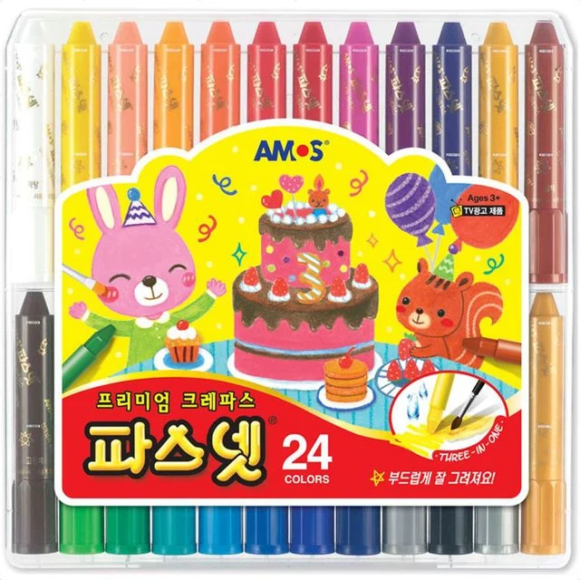 크레파스 24색 크레용 - 아이들 미술 놀이 필수템