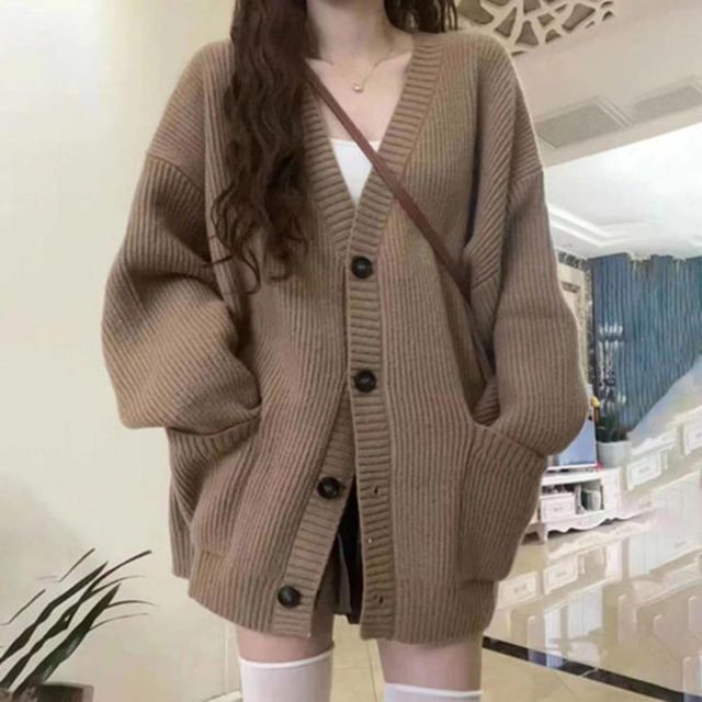 오버핏 카디건 루즈핏 루즈가디건 롱 니트롱 가디건