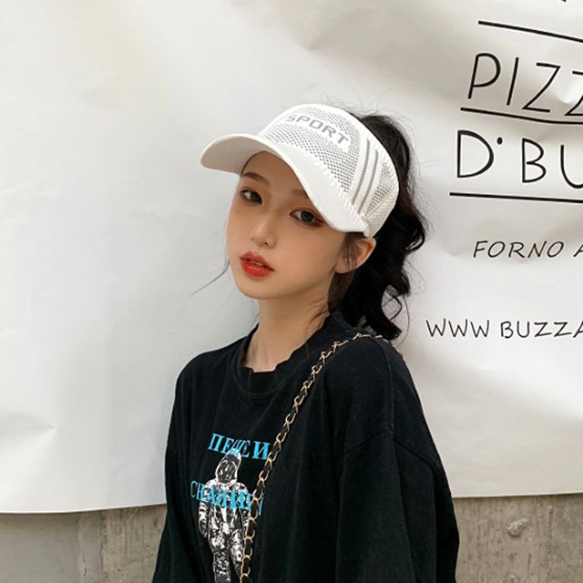 여성 선캡 화이트, 햇빛 차단 스포츠 모자