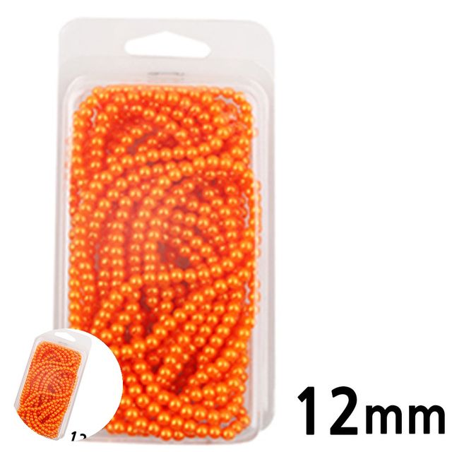 진주공예 진주비즈 칼라 구슬 단색 진주 주황 12mm