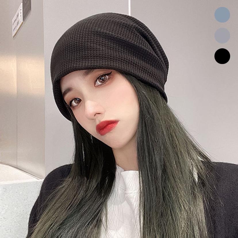 여성 와플 패턴 짜임 모자 비니 데일리 방한모