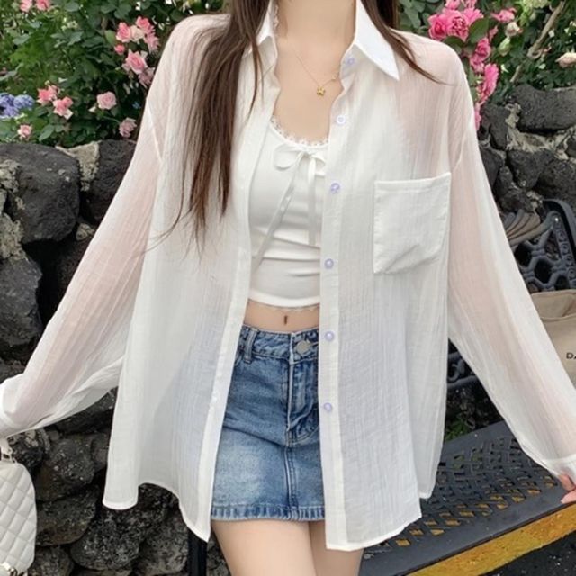 여자블라우스 빅사이즈 데이트 남방 루즈핏 여성 봄