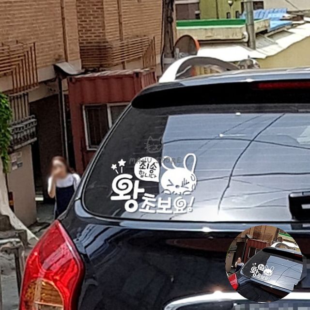 자동차시트지 왕초보스티커 초보자동차스티커 반사