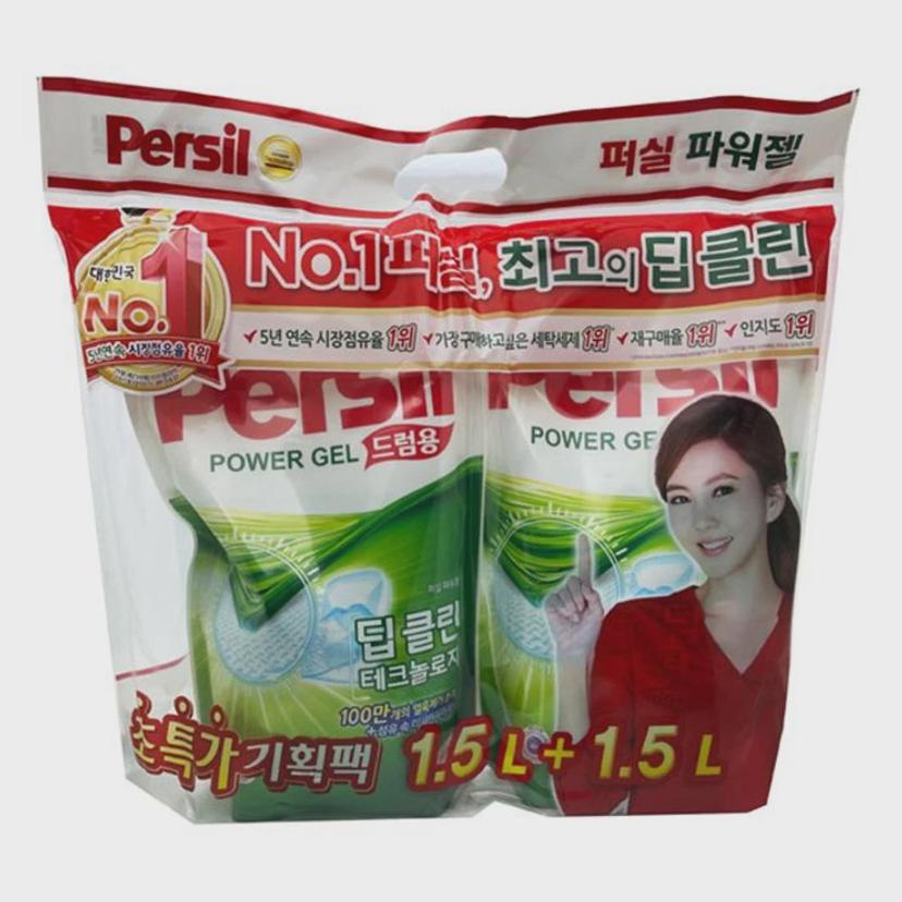 퍼실 세탁세제 리필 드럼용 1.5L 2개 세트 액체세제
