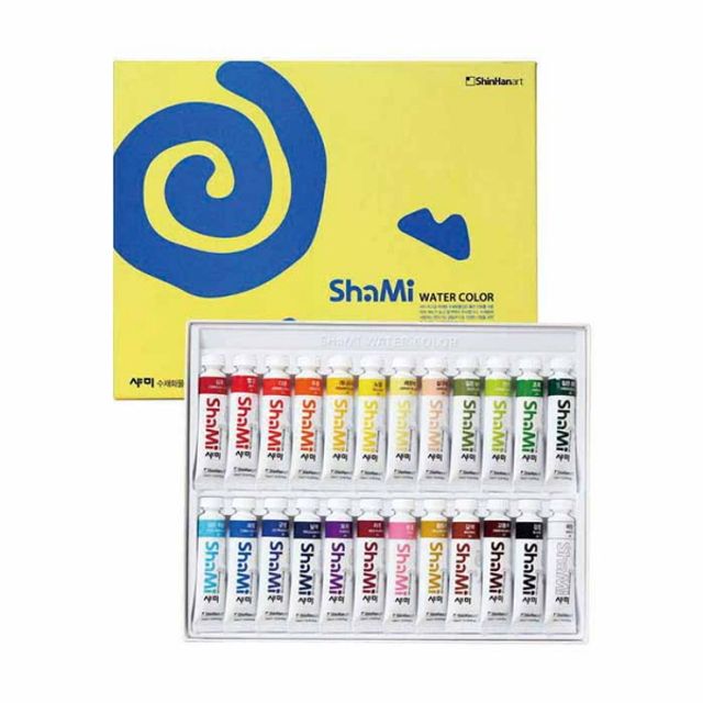 샤미 수채화 물감 24색 10ml 신한 - 전문가 및 학생용 미술 도구