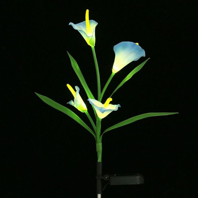 블루장미 LED 태양광 정원등 웜색