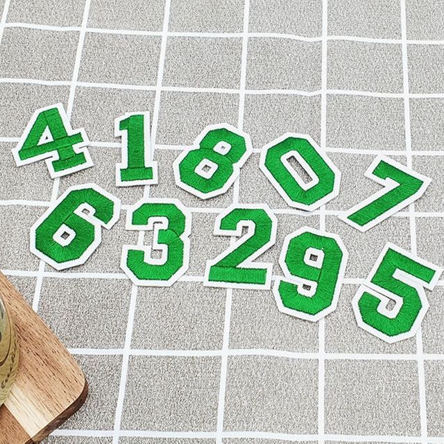 빈티지 옷 의류와펜 그린 자수 티셔츠패치