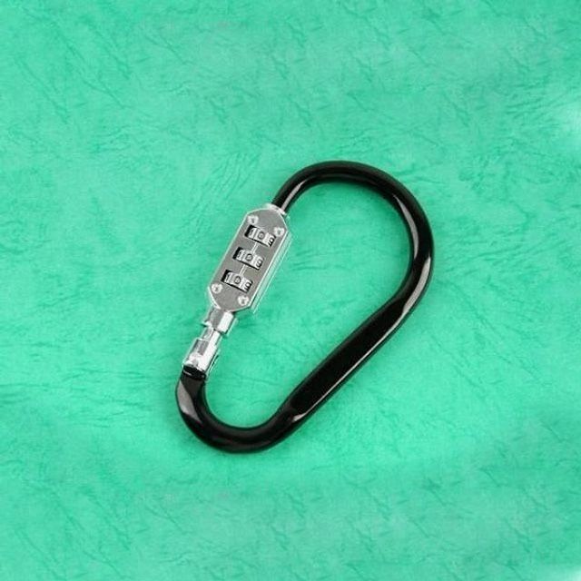 카라비너 D형 스틸 Number Lock 11cm - 잠금 기능 있는 소형 등산용 고리