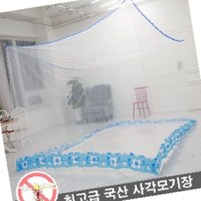 사각모기장 1인용모기장 국산 달인 제작 1인용 사각 모기장 화이트 한 메쉬 싱글 방충망