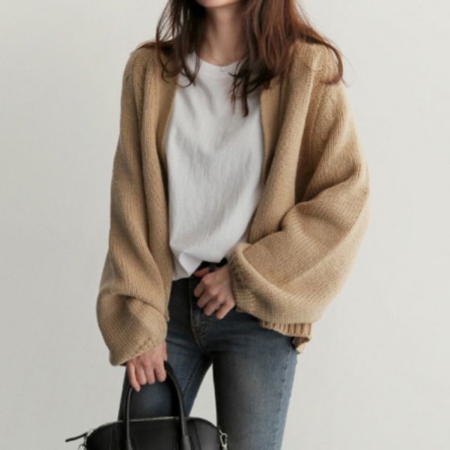 가을 아우터 니트 가디건 망토 숄 스타일 여성 외투