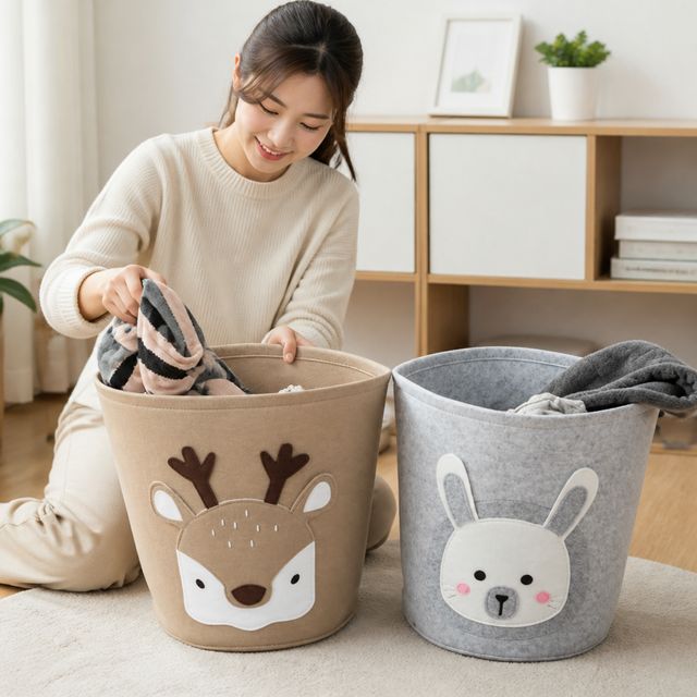 캐릭터 빨래바구니 장난감정리함 수납바스켓 아이방 거실 수납박스