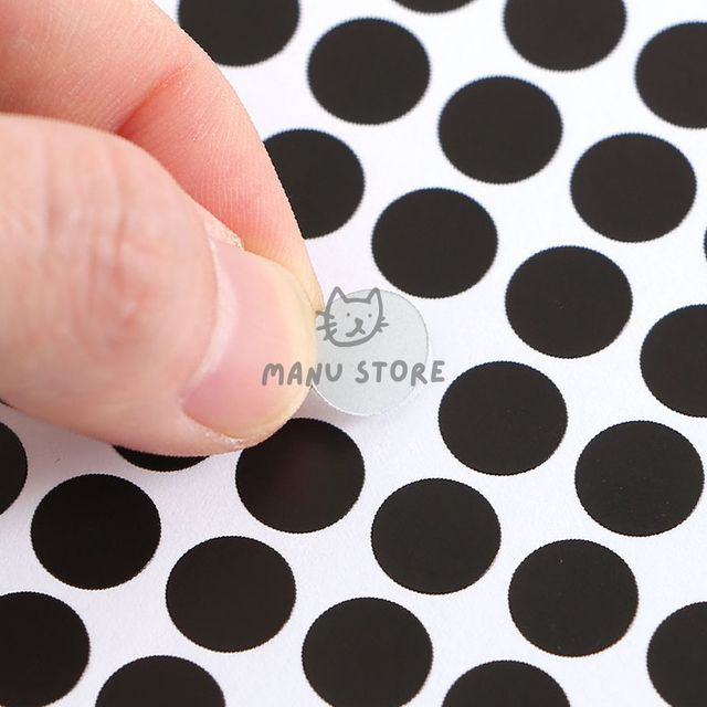 무지원형스티커 서류분류스티커 10mm 컬러 원형 스티커 60매세트 블랙