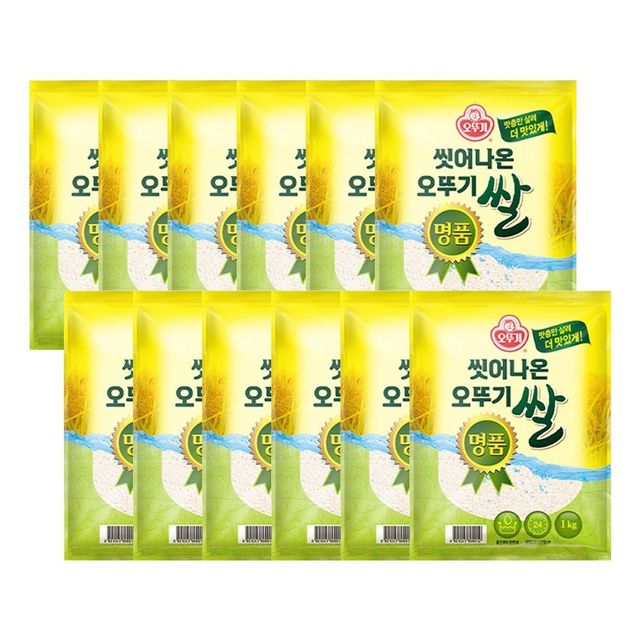 씻어나온 오뚜기쌀 명품 1KG 12개