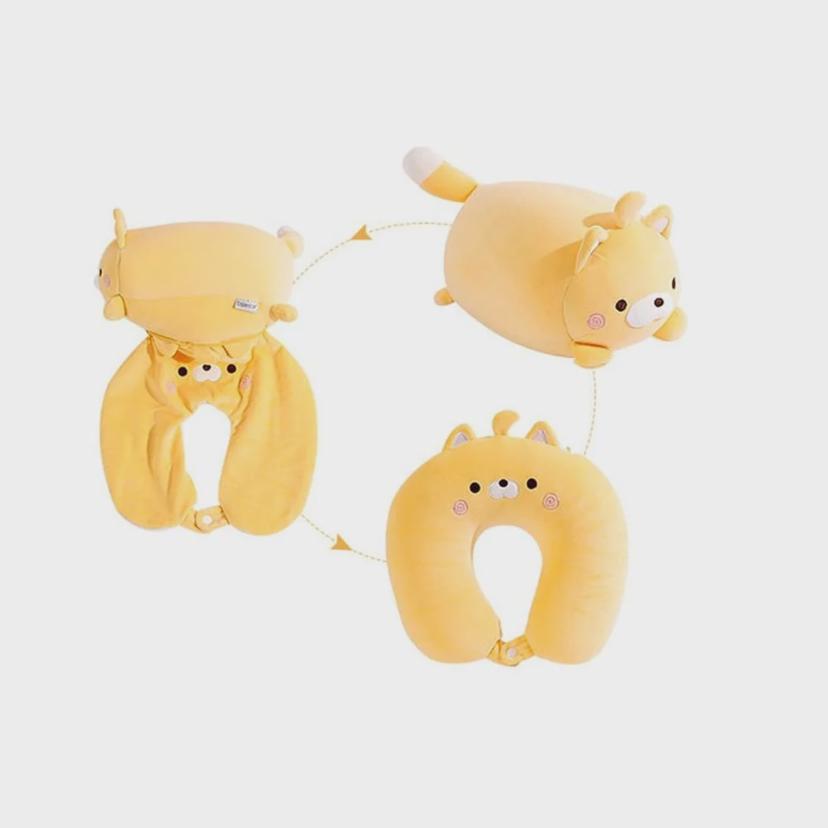 휴대용 U형 목베개, 차량용 비행기 목쿠션 고양이