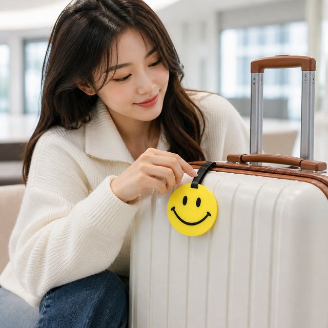 여행용 가방 이름표 스마일 캐리어 네임태그 소품 식별 확인