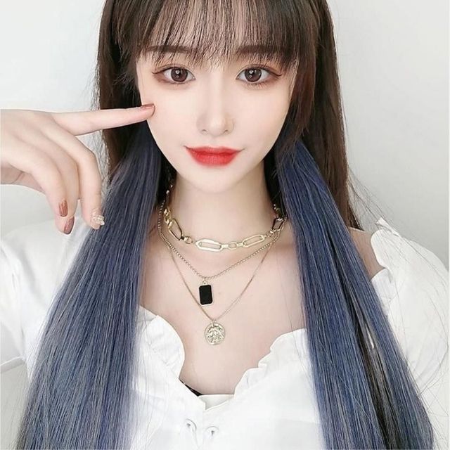 그라데이션 브릿지 헤어피스 5p 애쉬블루
