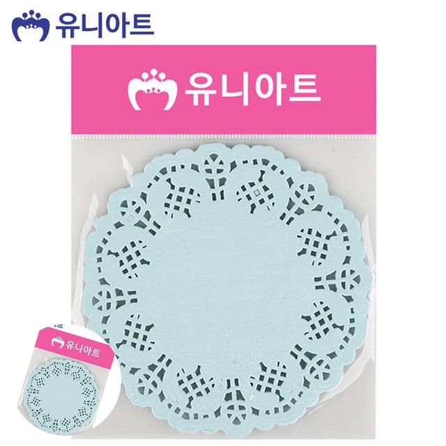 종이레이스 아동미술재료 칼라 종이 레이스 중 하늘