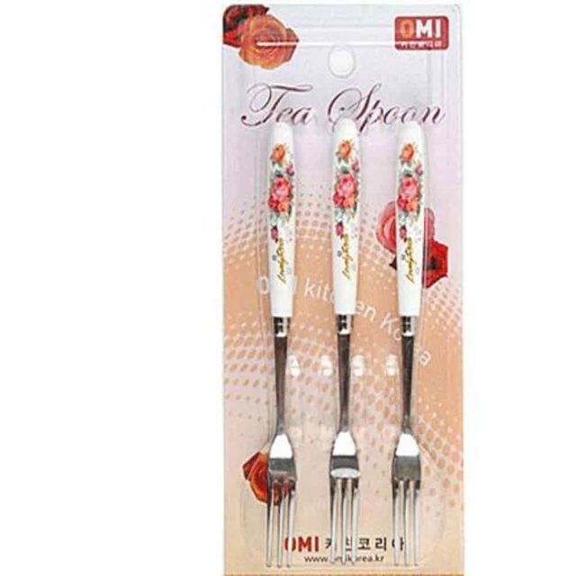 티포크 3p 장미 미니포크 감성포크 디저트포크 과일포크